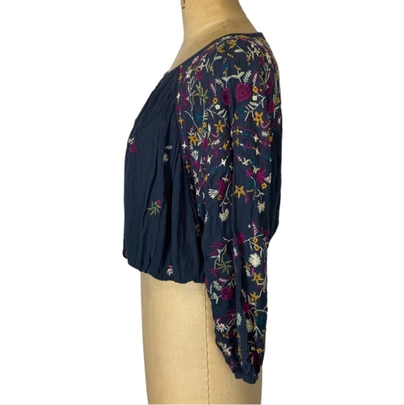 Free People Wildflowers Embroidered Boho Blouse Size S - Picture 7 of 13